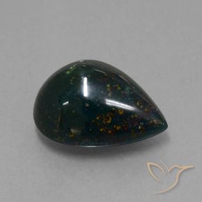 8.65 ct Multicolor Bloodstone Stone, Natural Bloodstone in Pear Cabochon Shape for Sale