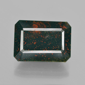 9.73 ct Green Bloodstone Gemstone, Bloodstone Gem in Octagon Facet Shape for Sale.