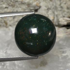 Multicolor Green Bloodstone Gem - 11.3ct Round Cabochon (ID: 468458)