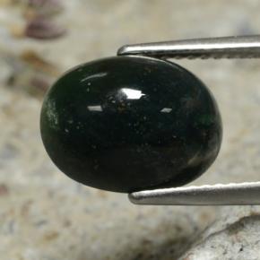 3.63 ct Green Bloodstone Stone, Natural Bloodstone in Oval Cabochon Shape for Sale