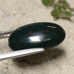Bloodstone Gemstone in 14.6 x 9.4 mm Size for Sale, Bloodstone Stone in Green Color