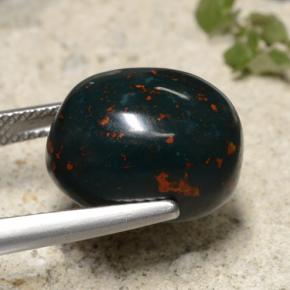 Bloodstone Gemstone in 14.8 x 11.8 mm Size for Sale, Bloodstone Stone in Green Color