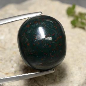 Зеленый различных оттенков Кровавый Камень/Гелиотроп Камень - 22.9ct Овал Кабошон (ID: 474455)