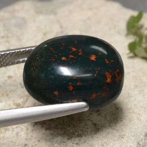 Bloodstone Gemstone in 15.6 x 12.8 mm Size for Sale, Bloodstone Stone in Green Color