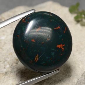 19.71 ct Green Bloodstone Stone, Natural Bloodstone in Oval Cabochon Shape for Sale