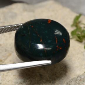 Bloodstone Gemstone in 16.1 mm Size for Sale, Bloodstone Stone in Dark Green Color