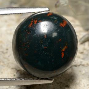 7.45 ct Green Bloodstone Gemstone, Bloodstone Gem in Round Cabochon Shape for Sale.