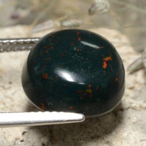 Bloodstone Gemstone in 12 mm (calibrated) Size for Sale, Bloodstone Stone in Spotted Green Color