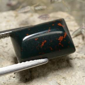 Bloodstone Gemstone in 12 x 8 mm Size for Sale, Bloodstone Stone in Spotted Green Color