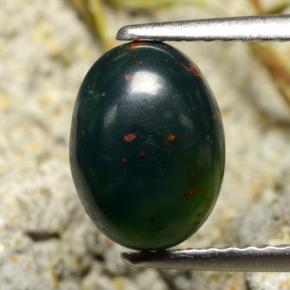 1.80 ct Green Bloodstone Gemstone, Bloodstone Gem in Oval Cabochon Shape for Sale.