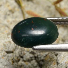Bloodstone Gemstone in 9.3 x 7 mm Size for Sale, Bloodstone Stone in Spotted Green Color