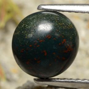 2.69 ct Green Bloodstone Stone, Natural Bloodstone in Round Cabochon Shape for Sale