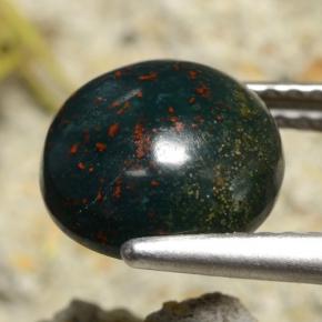 Bloodstone Gemstone in 8.8 mm Size for Sale, Bloodstone Stone in Spotted Green Color
