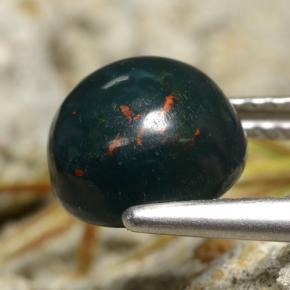 Bloodstone Gemstone in 8 mm (calibrated) Size for Sale, Bloodstone Stone in Spotted Green Color