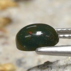 Bloodstone Gemstone in 6.7 x 4.8 mm Size for Sale, Bloodstone Stone in Green Color