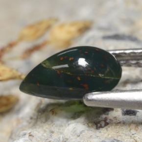 Bloodstone Gemstone in 8.3 x 5 mm Size for Sale, Bloodstone Stone in Green Color
