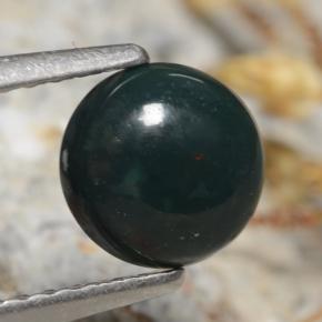 0.84 ct Green Bloodstone Stone, Natural Bloodstone in Round Cabochon Shape for Sale