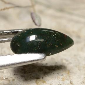 Bloodstone Gemstone in 7.6 x 4.4 mm Size for Sale, Bloodstone Stone in Green Color
