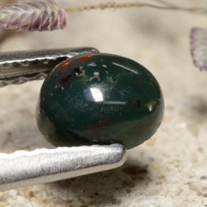 Bloodstone Gemstone in 5.3 x 4.6 mm Size for Sale, Bloodstone Stone in Green Color