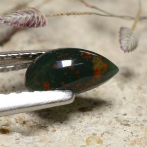 Bloodstone Gemstone in 6.8 x 4 mm Size for Sale, Bloodstone Stone in Green Color