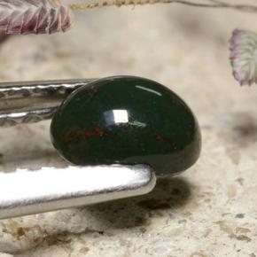 Bloodstone Gemstone in 5 x 4.1 mm Size for Sale, Bloodstone Stone in Green Color