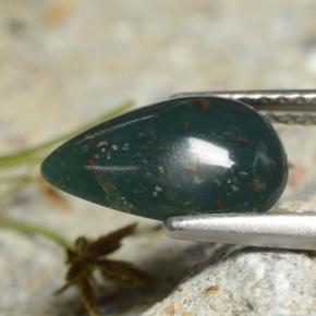 Bloodstone Gemstone in 11.4 x 7.2 mm Size for Sale, Bloodstone Stone in Green Color