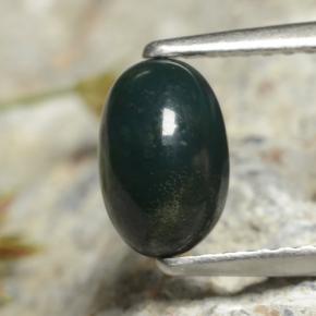1.01 ct Green Bloodstone Gemstone, Bloodstone Gem in Oval Cabochon Shape for Sale.