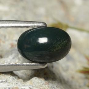 1.01 ct Green Bloodstone Stone, Natural Bloodstone in Oval Cabochon Shape for Sale