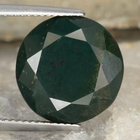 11.25 ct Green Bloodstone Gemstone, Bloodstone Gem in Round Facet Shape for Sale.