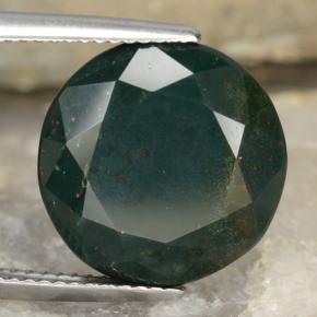 11.25 ct Green Bloodstone Stone, Natural Bloodstone in Round Facet Shape for Sale