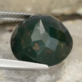Bloodstone Gemstone in 14 mm (calibrated) Size for Sale, Bloodstone Stone in Dark Green Color