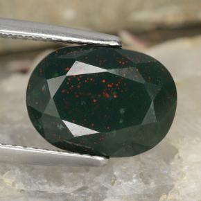 5.5ct Oval Facet Spotted Green Bloodstone Gem for sale 5.5ct Oval Facet Spotted Green Bloodstone Gem (ID: 478348)