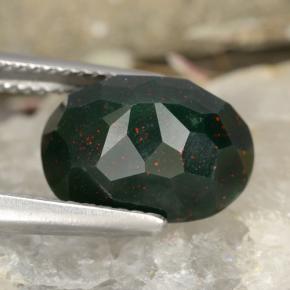 Bloodstone Gemstone in 12.6 x 9.3 mm Size for Sale, Bloodstone Stone in Spotted Green Color