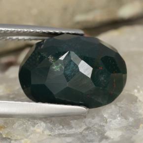 Bloodstone Gemstone in 14.4 x 11 mm Size for Sale, Bloodstone Stone in Spotted Green Color