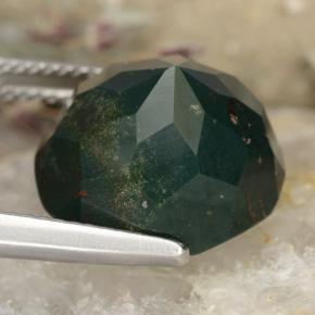 Bloodstone Gemstone in 14.5 mm Size for Sale, Bloodstone Stone in Spotted Green Color