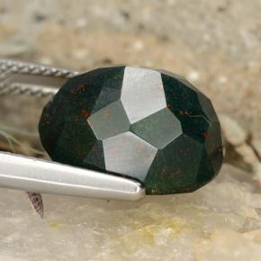 Bloodstone Gemstone in 13.9 x 11.2 mm Size for Sale, Bloodstone Stone in Forest Green Color