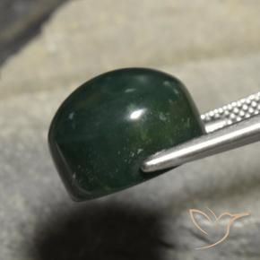 Bloodstone Gemstone in 14 mm (calibrated) Size for Sale, Bloodstone Stone in Deep Green Color