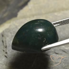 Bloodstone Gemstone in 17.6 x 12.4 mm Size for Sale, Bloodstone Stone in Deep Green Color