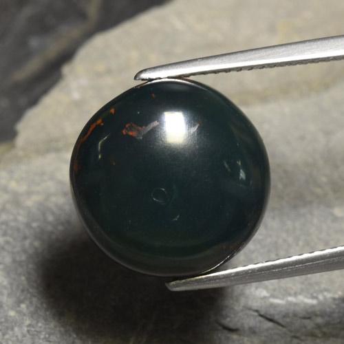 dunkelgrün Blutstein Edelstein - 14.1ct Rund Cabochon (ID: 478364)