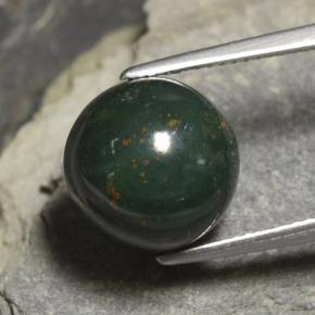 8.82 ct Green Bloodstone Gemstone, Bloodstone Gem in Round Cabochon Shape for Sale.