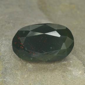 5.8ct Oval Facet Spotted Green Bloodstone Gem for sale 5.8ct Oval Facet Spotted Green Bloodstone Gem (ID: 478432)