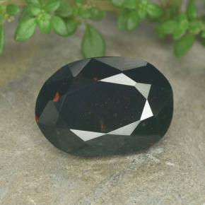 6.53 ct Green Bloodstone Gemstone, Bloodstone Gem in Oval Facet Shape for Sale.
