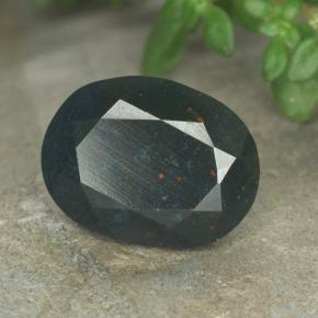 4.56 ct Green Bloodstone Stone, Natural Bloodstone in Oval Facet Shape for Sale