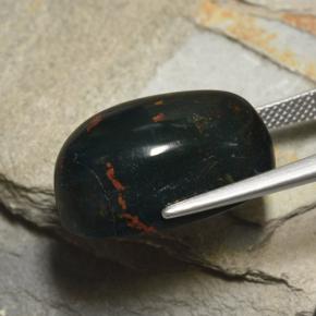 Bloodstone Gemstone in 21.4 x 13.9 mm Size for Sale, Bloodstone Stone in Dark Green Color