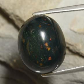 23.4ct Oval Cabochon Spotted Green Bloodstone Gem for sale 23.4ct Oval Cabochon Spotted Green Bloodstone Gem (ID: 478493)
