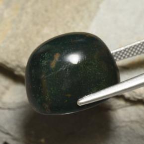 Bloodstone Gemstone in 17.3 x 14 mm Size for Sale, Bloodstone Stone in Forest Green Color