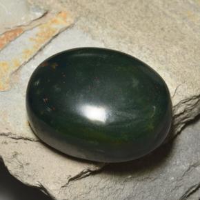 42.77 ct Green Bloodstone Stone, Natural Bloodstone in Oval Cabochon Shape for Sale