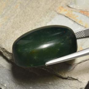 Bloodstone Gemstone in 24.6 x 19 mm Size for Sale, Bloodstone Stone in Spotted Green Color