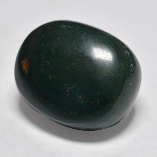 22.33 ct Green Bloodstone Stone, Natural Bloodstone in Oval Cabochon Shape for Sale