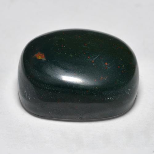 Bloodstone Gemstone in 18.4 x 14.8 mm Size for Sale, Bloodstone Stone in Deep Green Color